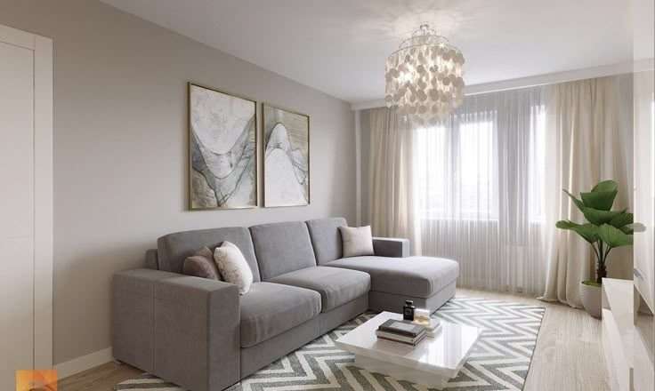 Дизайн зала в двухкомнатной квартире